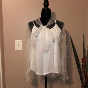 Pearl Sheer Blouse w/ Cami attaches